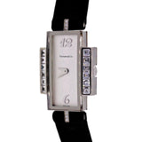 Tiffany & Co Art Deco 1990 18k White Gold Diamond Strap Watch