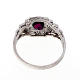 Antique Art Deco 1.04ct Platinum Natural Ruby Diamond Ring