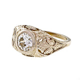 Antique Art Nouveau 1890 1.10ct Mens Platinum Diamond Ring