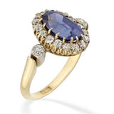 A VICTORIAN SAPPHIRE AND DIAMOND CLUSTER RING