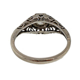 Antique Estate Art Deco Filigree Engagement Ring .25ct Old European Cut Diamond