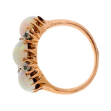 Antique Victorian 2.40ct Fine Opal 14k Pink Gold Diamond Ring