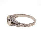 Art Deco Edwardian Platinum 1.62ct Brilliant Cut Platinum Engagement Ring