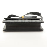 Vintage Chanel 9\" Flap Black Quilted Leather Shoulder Pochette Bag
