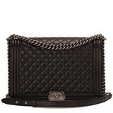Chanel Black Quilted Lambskin Large Boy Bag