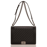 Chanel Black Quilted Lambskin Large Boy Bag