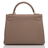Hermes Etoupe Togo Kelly 32cm Gold Hardware