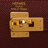 Hermes Rouge H Contour Epsom Sellier Kelly 25cm Gold Hardware