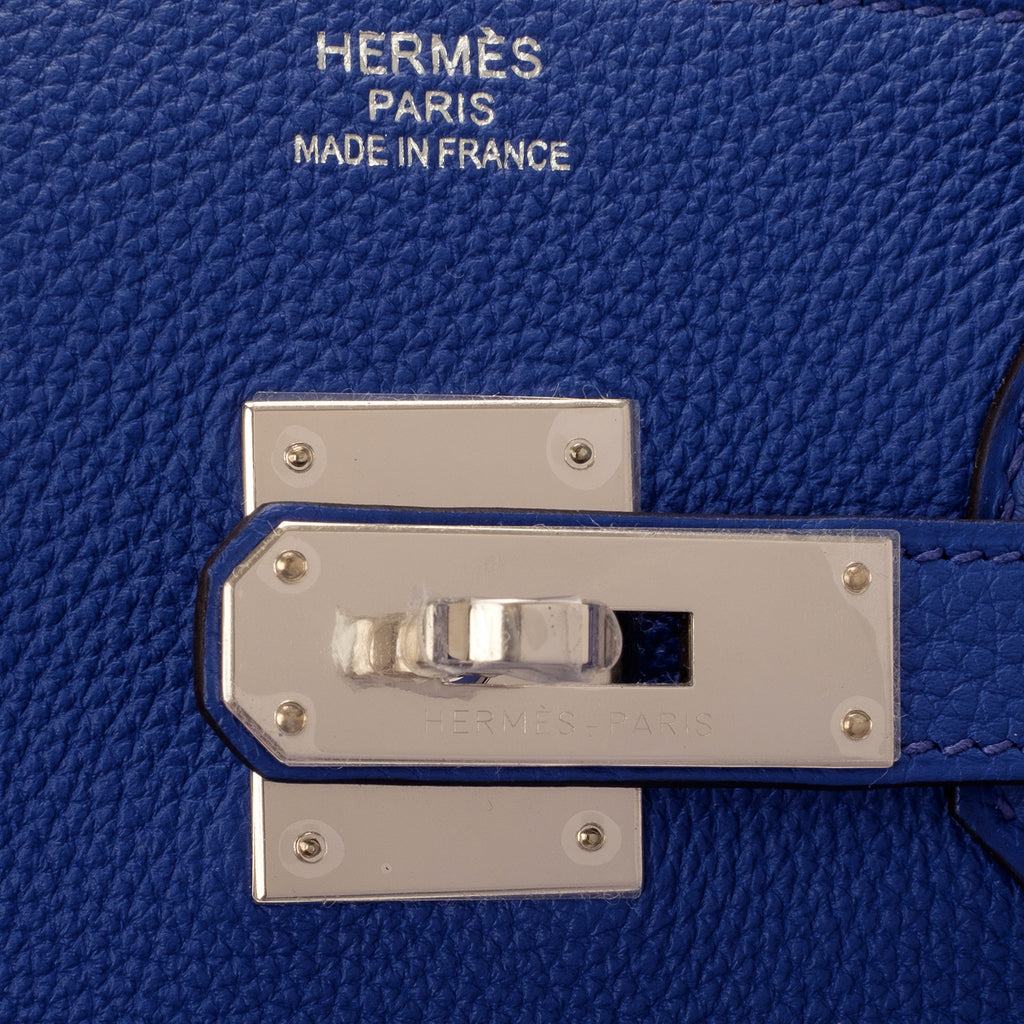 Hermes Blue Electric Togo Birkin 35cm Palladium Hardware
