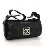 Chanel Sports Line Black Rubber Shoulder Pouch Bag