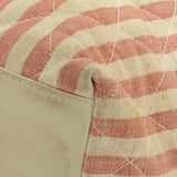 Chanel Pink x Beige Stripe Canvas Large Shoulder Tote Bag
