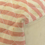 Chanel Pink x Beige Stripe Canvas Large Shoulder Tote Bag