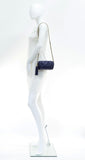 Vintage Chanel Navy Quilted Leather Fringe Shoulder Mini Bag