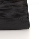 Vintage Louis Vuitton Art Deco MM Black Epi Leather Clutch Pouch Bag