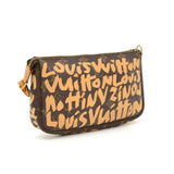Louis Vuitton Pochette Accessories Beige Graffiti Monogram Canvas Bag - 2001 Limited