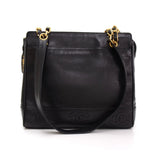 Chanel 11\" Black Caviar Leather Medium Shoulder Tote Bag