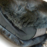 Chanel Dark Gray Lapin Fur x Nylon Silver Hardware Party Hand Bag