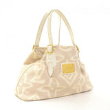 Louis Vuitton Tahitienne Cabas White Leather x Baby Beige Canvas Tote Handbag - Limited