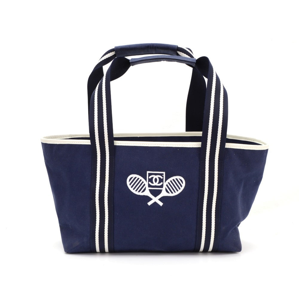 Chanel Tennis Sports Line Navy x White Canvas Tote Hand Bag – Luxify  Marketplace