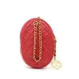 Vintage Chanel Red Quilted Leather Mini Hand Party Bag