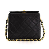 Chanel Black Quilted Leather Small Party Hand Bag