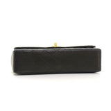 Vintage Chanel 10\" Black Quilted Leather Flap Handbag
