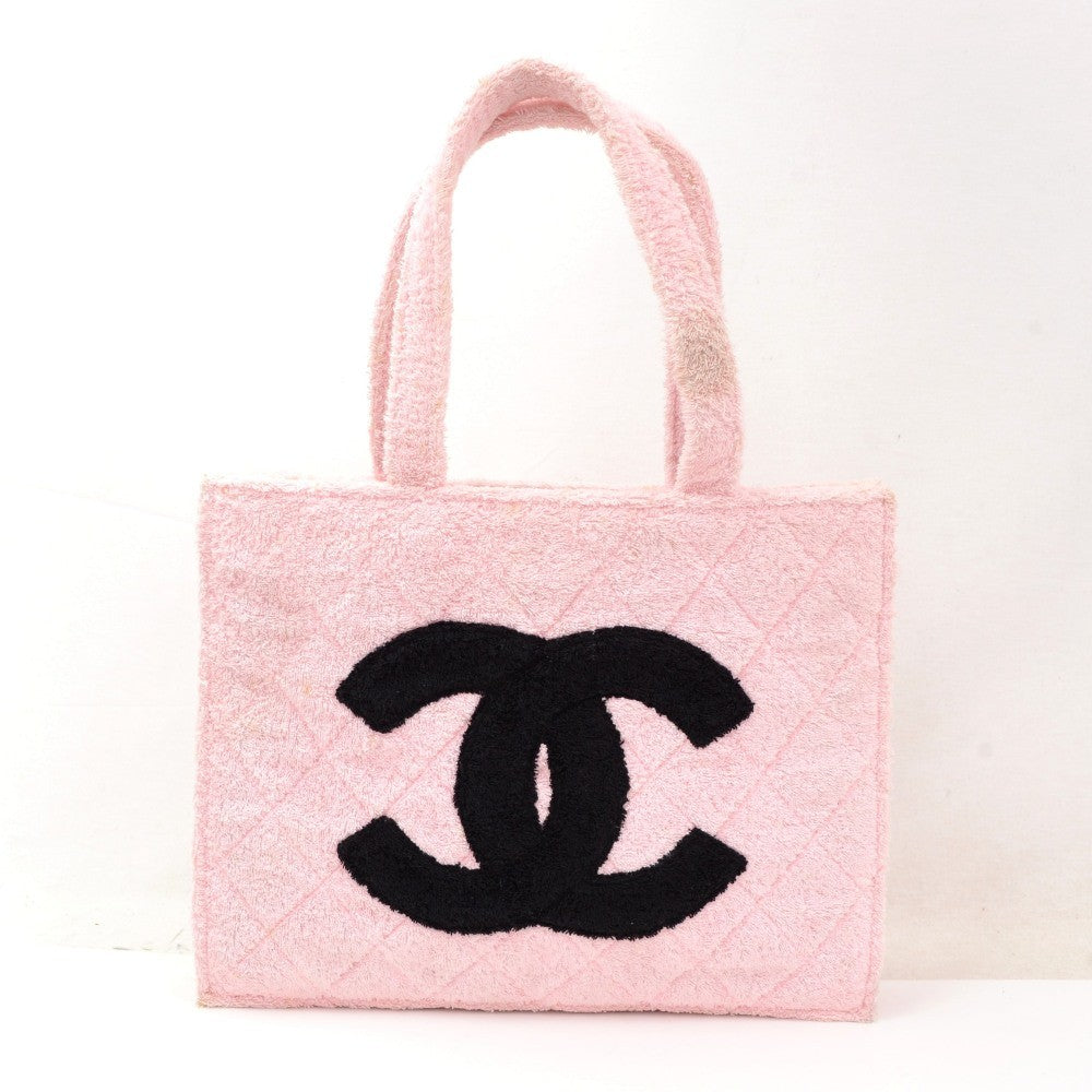 Vintage Chanel Pink Towel Cotton XLarge Shoulder Tote Bag – Luxify