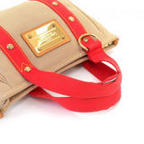 Louis Vuitton Cabas PM Beige x Red Antigua Canvas Hand Bag