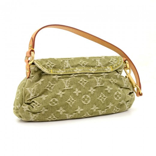 Louis Vuitton Green Monogram Denim Mini Pleaty Bag
