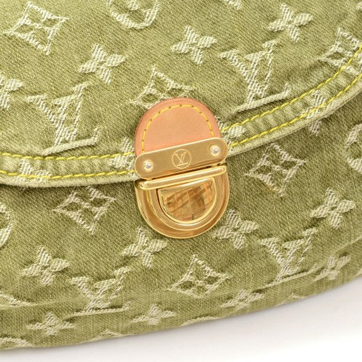LOUIS VUITTON Mini Pleaty Monogram Denim Green Bag Shoulder Bag WOW Rate 10