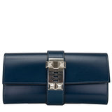Hermes Blue Sapphire Box Medor Clutch 23cm