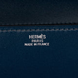 Hermes Blue Sapphire Box Medor Clutch 23cm