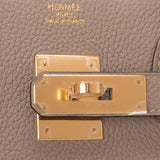 Hermes Gris Tourterelle Togo Birkin 30cm Gold Hardware