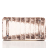 Hermes White Matte Niloticus Himalayan Crocodile Birkin 25cm