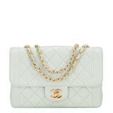 Chanel Vintage Light Turquoise Quilted Lambskin Flap Bag