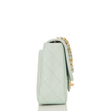 Chanel Vintage Light Turquoise Quilted Lambskin Flap Bag
