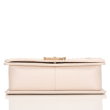 Chanel White Calfskin New Medium \"Jacket\" Boy Bag