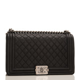Chanel Black Quilted Caviar New Medium Boy Bag