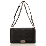 Chanel Black Quilted Caviar New Medium Boy Bag