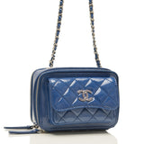 Chanel Blue Patent Pocket Box Mini Bag