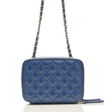 Chanel Blue Patent Pocket Box Mini Bag