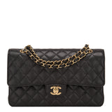 Chanel Black Quilted Caviar Medium Classic Double Flap Bag