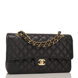 Chanel Black Quilted Caviar Medium Classic Double Flap Bag