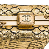 Chanel Paris in Rome Gold Python Il Quadrato Minaudiere