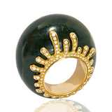 de Boulle Collection Black Jade Domed Ring