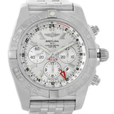 Breitling Chronomat GMT Silver Dial Steel Mens Watch AB0410