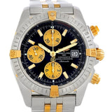 Breitling Chronomat Steel 18K Gold Black Dial Watch B13356