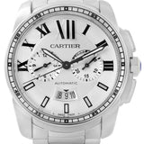 Cartier Calibre Stainless Steel Chronograph Mens Watch W7100045