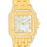 Cartier Panthere Yellow Gold Mother of Pearl Diamond Watch W25022B9