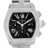 Cartier Roadster Chronograph Black Dial Steel Mens Watch W62020X6